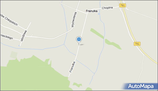 Myszków, Franulka, mapa Myszków