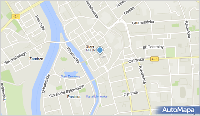 Opole, Franciszkańska, mapa Opola