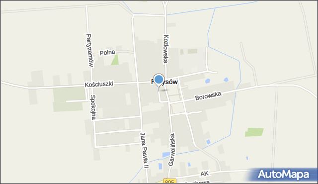 Parysów, Franciszkańska, mapa Parysów