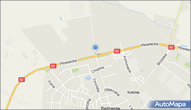 Radziejów, Franciszkańska, mapa Radziejów