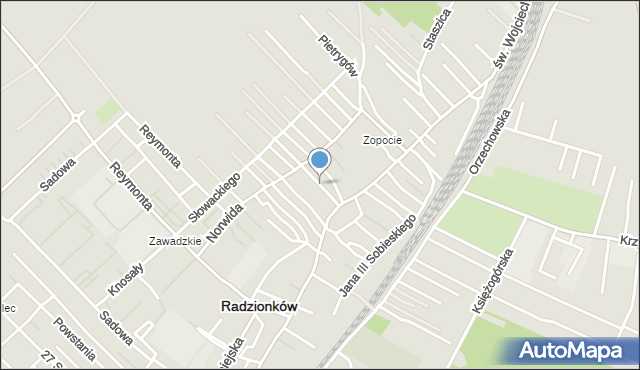 Radzionków, Franiela, mapa Radzionków