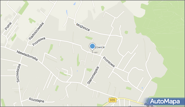 Rybnik, Frontowa, mapa Rybnika