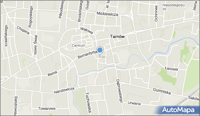 Tarnów, Franciszkańska, mapa Tarnów