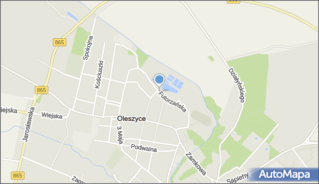 Oleszyce, Futorzańska, mapa Oleszyce