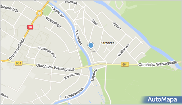 Augustów, Gajowa, mapa Augustów