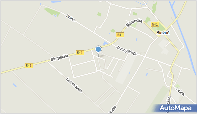 Bieżuń, Garbarzy, mapa Bieżuń