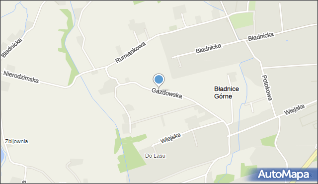 Bładnice Górne, Gazdowska, mapa Bładnice Górne