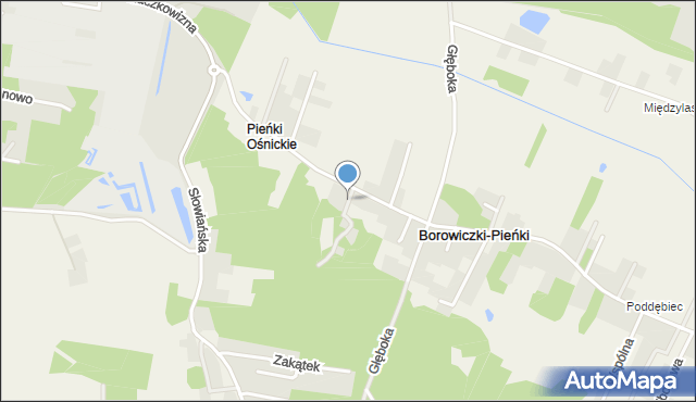 Borowiczki-Pieńki, Gajowa, mapa Borowiczki-Pieńki
