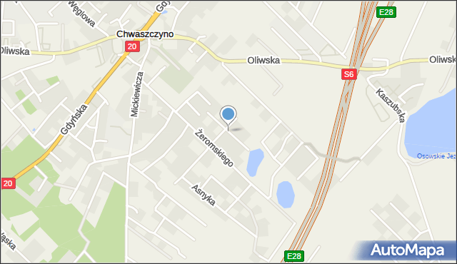 Chwaszczyno, Gałczyńskiego Konstantego Ildefonsa, mapa Chwaszczyno