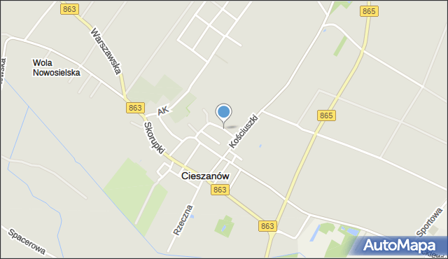 Cieszanów, Gajerskiego, mapa Cieszanów