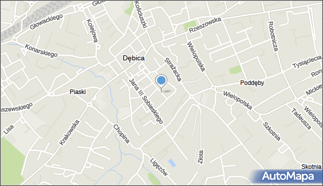 Dębica, Gawrysia, prof., mapa Dębicy