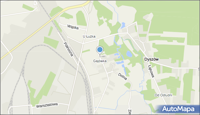 Dyszów, Gajówka Klonowa, mapa Dyszów