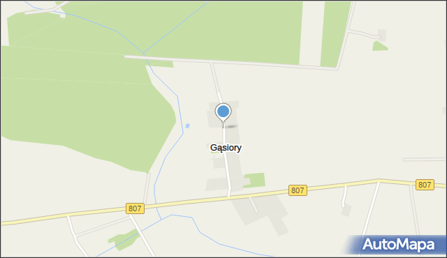 Gąsiory gmina Żelechów, Gąsiory, mapa Gąsiory gmina Żelechów