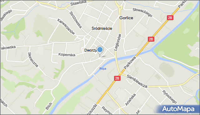 Gorlice, Garbarska, mapa Gorlic