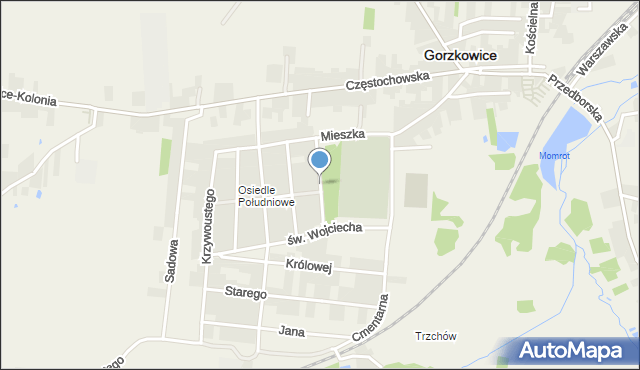 Gorzkowice, Galla Anonima, mapa Gorzkowice