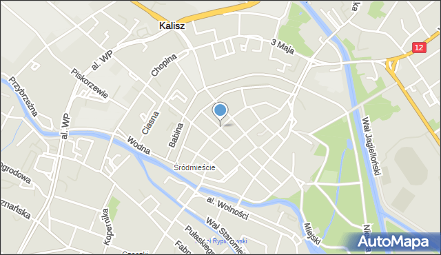 Kalisz, Garbarska, mapa Kalisza
