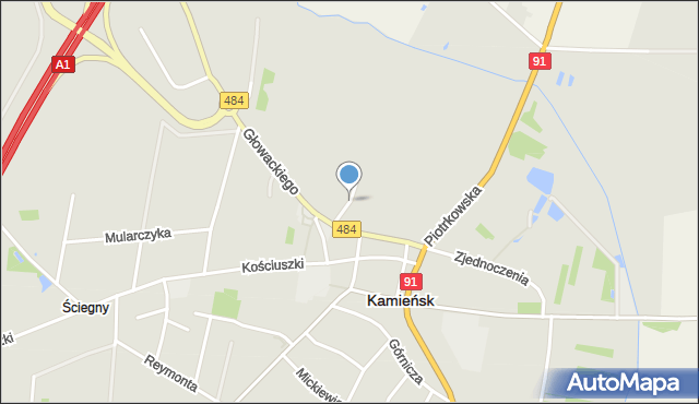 Kamieńsk, Gajewskiego Teodora, por., mapa Kamieńsk