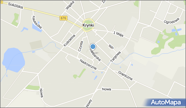 Krynki powiat sokólski, Garbarska, mapa Krynki powiat sokólski