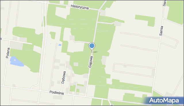 Kuriany gmina Zabłudów, Gajowa, mapa Kuriany gmina Zabłudów