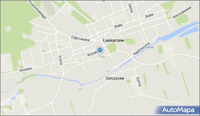 Łaskarzew, Garbarska, mapa Łaskarzew