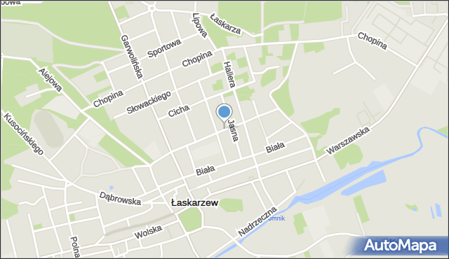 Łaskarzew, Garncarska, mapa Łaskarzew