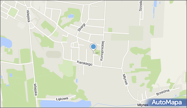 Łazy powiat zawierciański, Gałczyńskiego Konstantego Ildefonsa, mapa Łazy powiat zawierciański