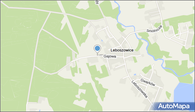 Leboszowice, Gajowa, mapa Leboszowice