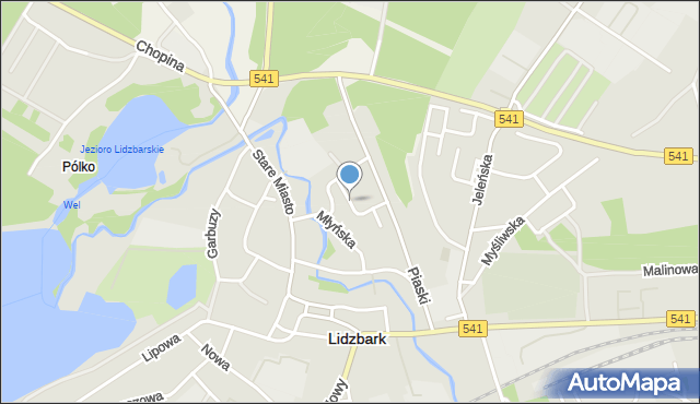 Lidzbark, Garbarska, mapa Lidzbark