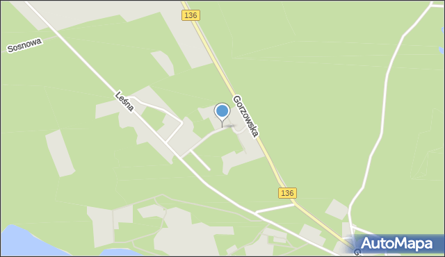 Lubniewice, Gajowa, mapa Lubniewice