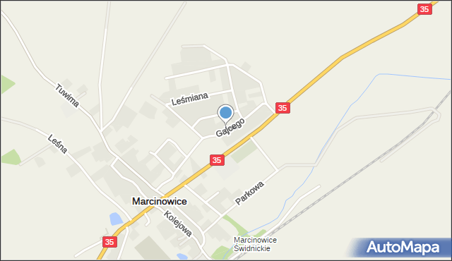 Marcinowice powiat świdnicki, Gajcego Tadeusza, mapa Marcinowice powiat świdnicki