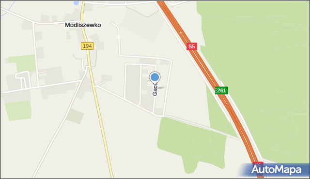 Modliszewko, Gaców Jana i Katarzyny, mapa Modliszewko