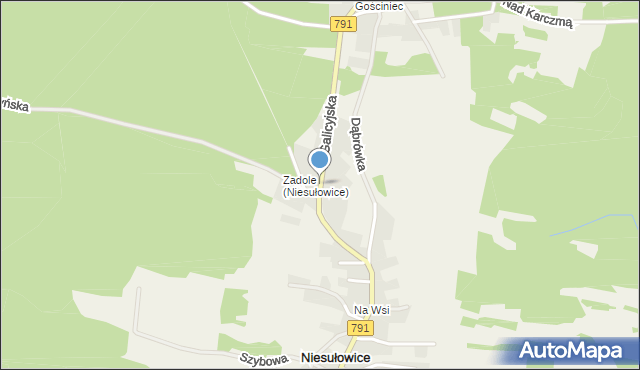 Niesułowice gmina Olkusz, Galicyjska, mapa Niesułowice gmina Olkusz