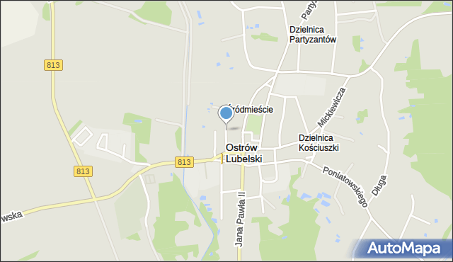 Ostrów Lubelski, Garbarska, mapa Ostrów Lubelski