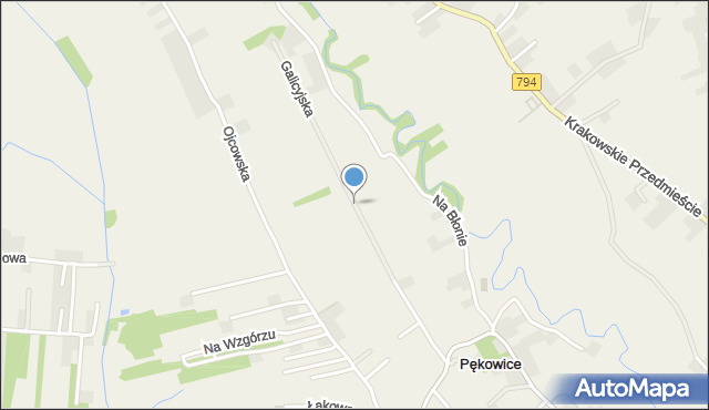 Pękowice, Galicyjska, mapa Pękowice