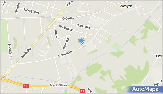 Radom, Garbarska, mapa Radomia