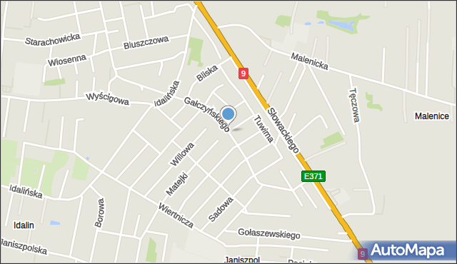 Radom, Gałczyńskiego Konstantego Ildefonsa, mapa Radomia