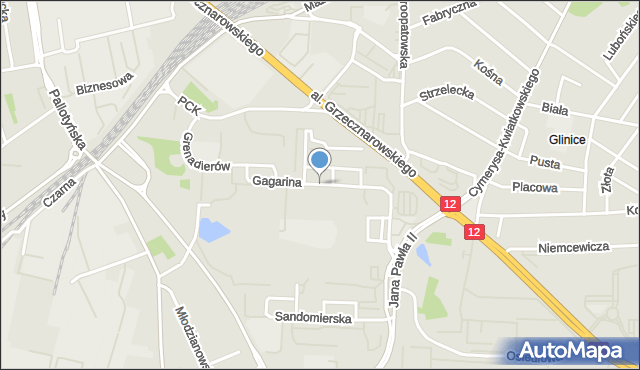 Radom, Gagarina Jurija, mapa Radomia