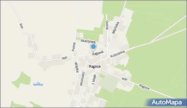 Rąpice, Gajowa, mapa Rąpice