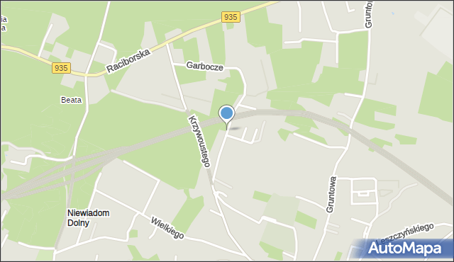 Rybnik, Garbocze, mapa Rybnika