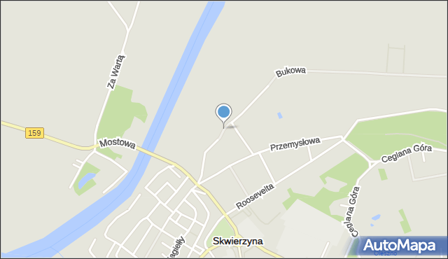 Skwierzyna, Garncarska, mapa Skwierzyna