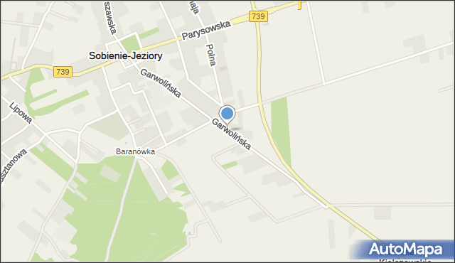 Sobienie-Jeziory, Garwolińska, mapa Sobienie-Jeziory