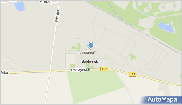 Świdwin, Gagarina Jurija, mapa Świdwin