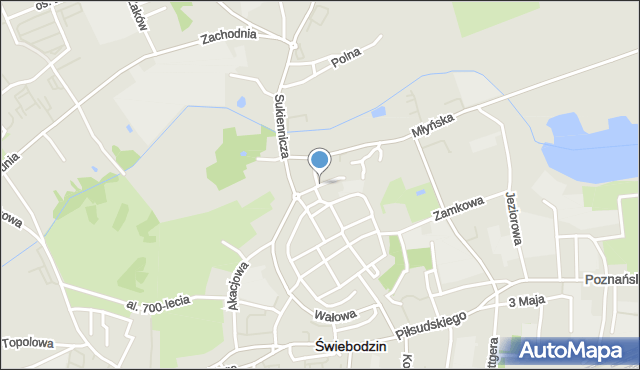 Świebodzin, Garbarska, mapa Świebodzin