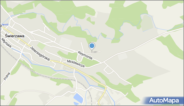 Świerzawa, Gajowa, mapa Świerzawa