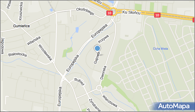 Szczecin, Gajowa, mapa Szczecina