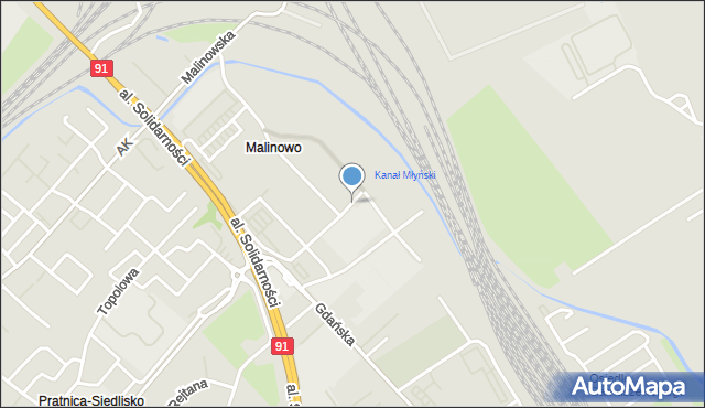 Tczew, Gazety Tczewskiej, mapa Tczew