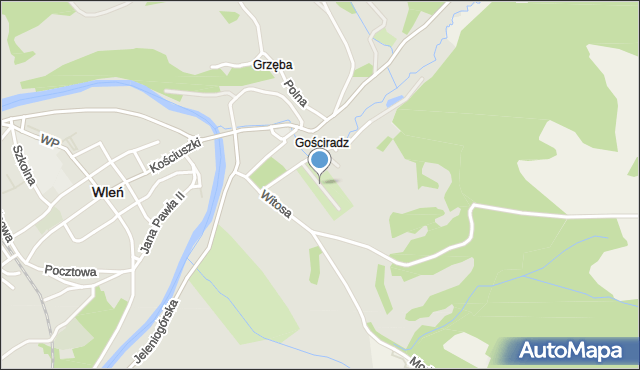 Wleń, Gajowa, mapa Wleń