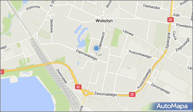 Wolsztyn, Gajewskich, mapa Wolsztyn