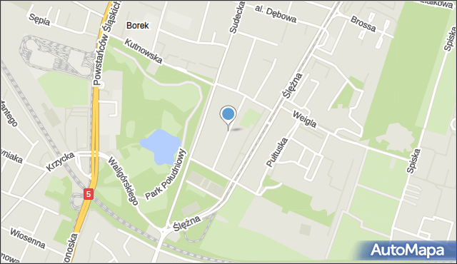 Wrocław, Garwolińska, mapa Wrocławia