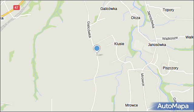 Zakopane, Galicówka, mapa Zakopanego